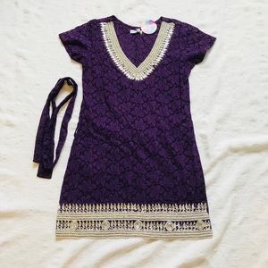 CINDI GINDI**Purple Embellished Coverup Dress XS/S